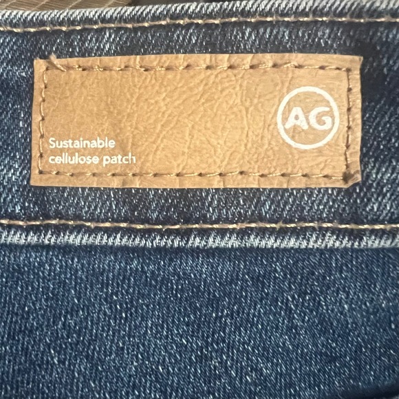 AG Adriano Goldschmied Farrah Boot Crop High Rise Jeans Dark Was Frayed Hem 28 - Picture 9 of 10